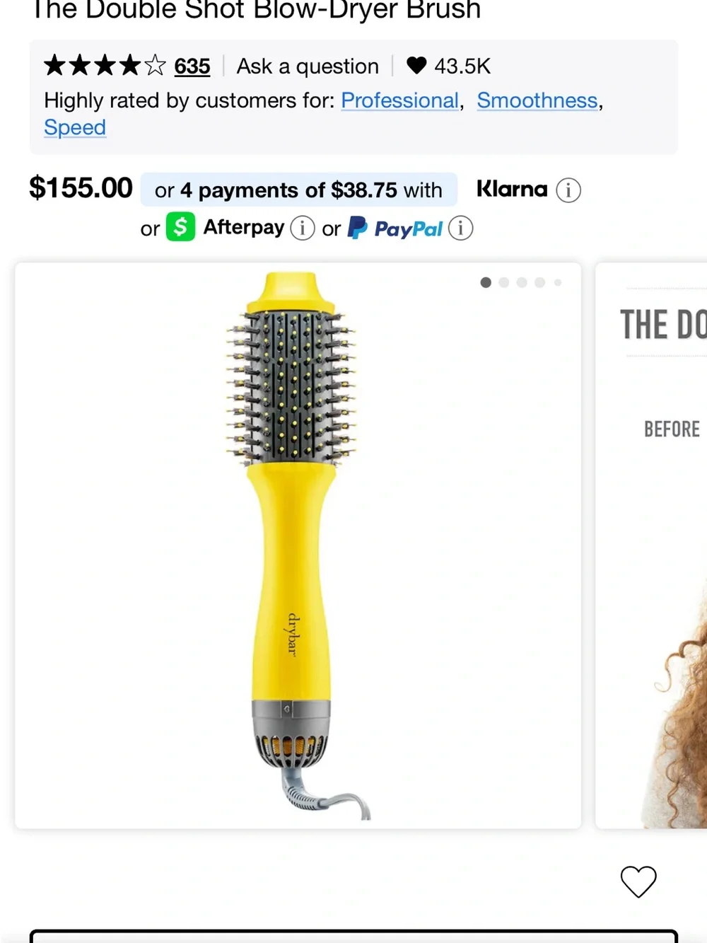 Drybar Yellow and Gray Hot Air Round Brush Styling Tool